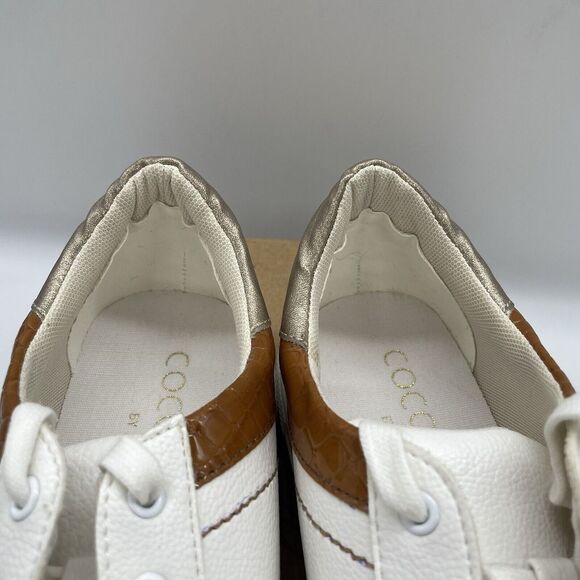 COCONUTS by Matisse Womens Size 9.5 Shoes Tessa Lace Up White Brown Sneakers NEW - Picture 9 of 9